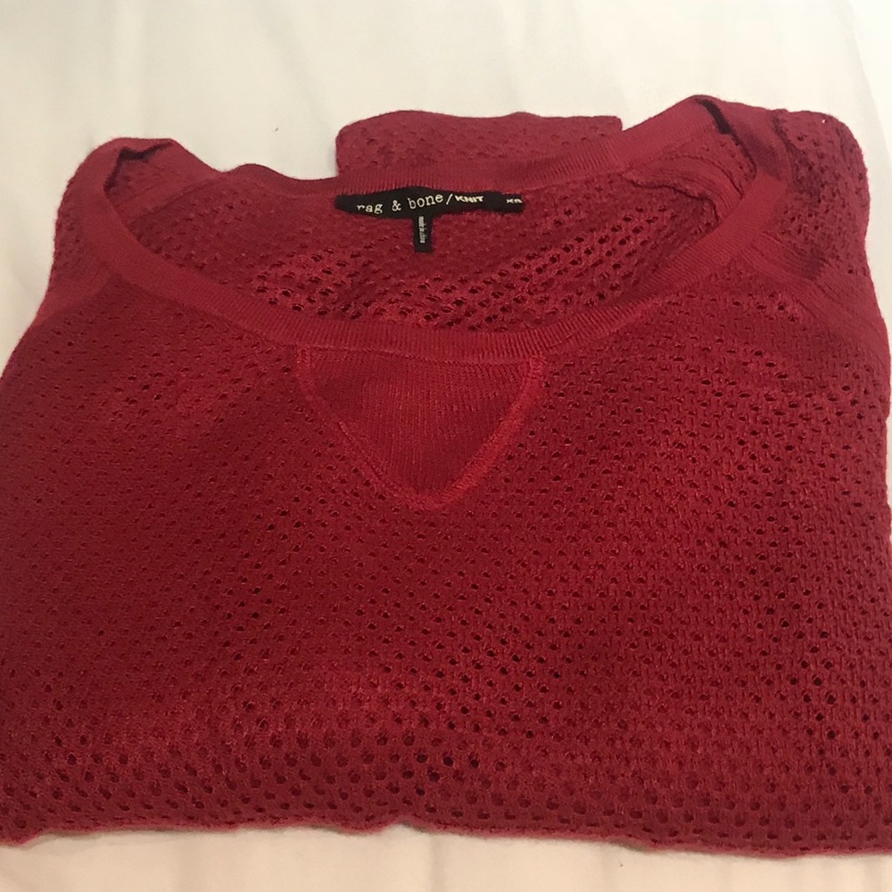 Rag & Bone Maroon Mesh Sweater